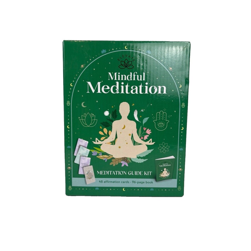 Hinkler Mindful Meditation Guide Kit 48 Affirmation Cards 96-pg Book NIB Sealed